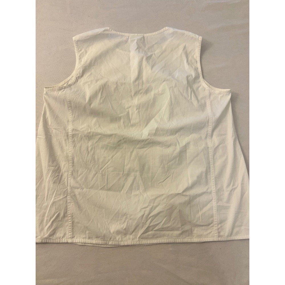 J. Jill White Shirt Collection Sleeveless Button Front Blouse Cotton Blend L - Picture 6 of 6